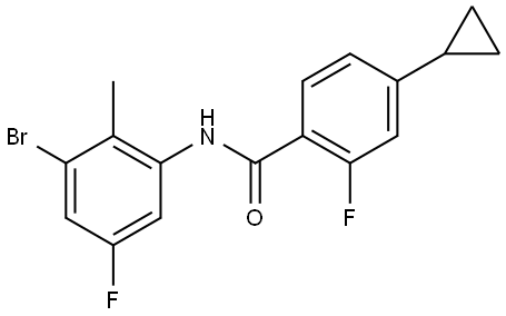 Benzamide, N-(3-bromo-5-fluoro-2-methylphenyl)-4-cyclopropyl-2-fluoro- Structure