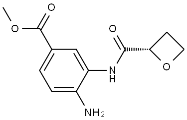 Benzoic acid, 4-amino-3-[[(2S)-2-oxetanylcarbonyl]amino]-, methyl ester Structure