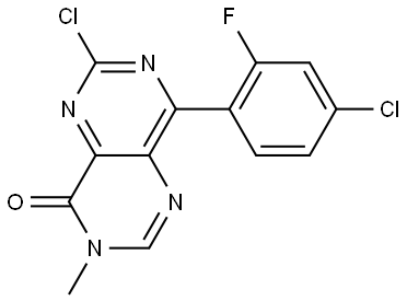 6-chloro-8-(4-chloro-2-fluorophenyl)-3-methylpyrimido[5,4-d]pyrimidin-4(3H)-one Structure