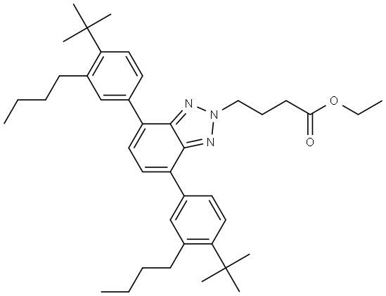 ethyl 4-(4,7-bis(4-(tert-butyl)-3-butylphenyl)-2H-benzo[d][1,2,3]triazol-2-yl)butanoate Structure