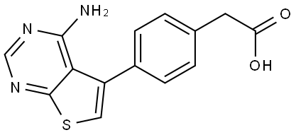 2-(4-(4-aminothieno[2,3-d]pyrimidin-5-yl)phenyl)acetic acid Structure
