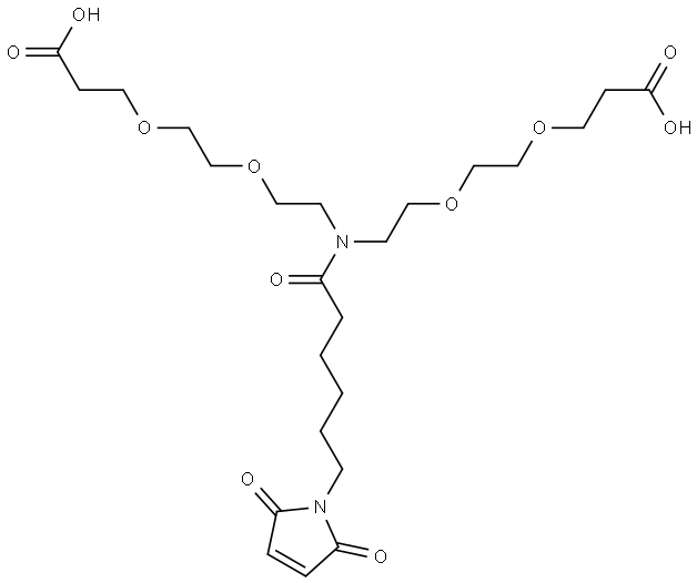 Mal-C5-N-bis(PEG2-C2-acid) Structure