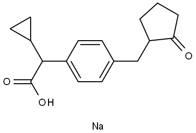 sodium 2-cyclopropyl-2-(4-((2-oxocyclopentyl)methyl)phenyl)acetate Structure