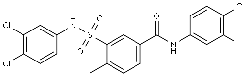 Benzamide, N-(3,4-dichlorophenyl)-3-[[(3,4-dichlorophenyl)amino]sulfonyl]-4-methyl- Structure