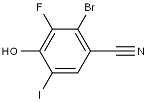 2-bromo-3-fluoro-4-hydroxy-5-iodobenzonitrile Structure