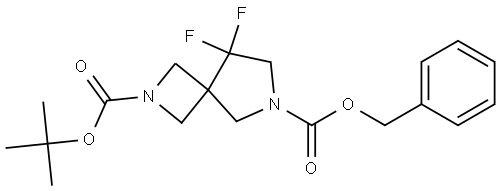 6-benzyl 2-(tert-butyl) 8,8-difluoro-2,6-diazaspiro[3.4]octane-2,6-dicarboxylate Structure