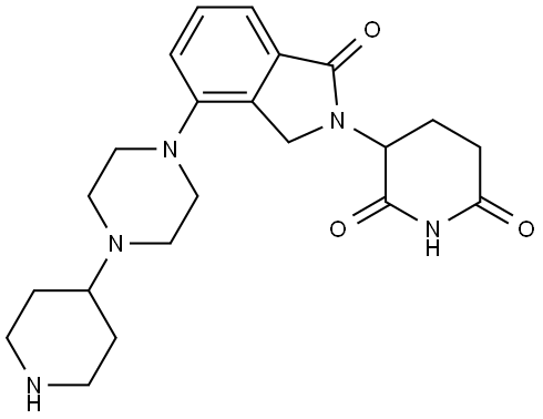 3-(1-oxo-4-(4-(piperidin-4-yl)piperazin-1-yl)isoindolin-2-yl)piperidine-2,6-dione Structure