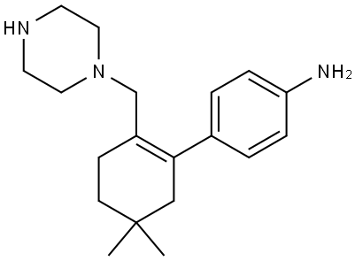 Benzenamine, 4-[5,5-dimethyl-2-(1-piperazinylmethyl)-1-cyclohexen-1-yl Structure