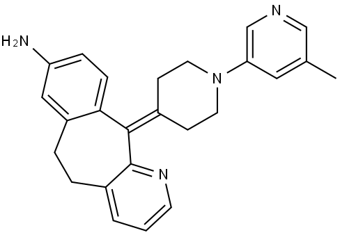 5H-Benzo[5,6]cyclohepta[1,2-b]pyridin-8-amine, 6,11-dihydro-11-[1-(5-methyl-3-pyridinyl)-4-piperidinylidene Structure