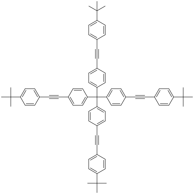 tetrakis(4-((4-(tert-butyl)phenyl)ethynyl)phenyl)methane Structure