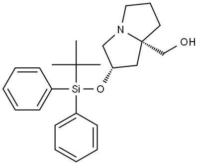 ((2S,7aS)-2-((tert-Butyldiphenylsilyl)oxy)hexahydro-1H-pyrrolizin-7a-yl)methanol Structure