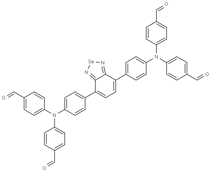 4,4',4'',4'''-((benzo[c][1,2,5]selenadiazole-4,7-diylbis(4,1-phenylene))bis(azanetriyl))tetrabenzaldehyde Structure