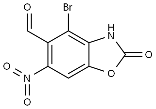 4-Bromo-6-nitro-2-oxo-2,3-dihydrobenzo[d]oxazole-5-carbaldehyde 구조식 이미지