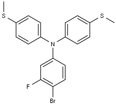 Benzenamine, 4-bromo-3-fluoro-N,N-bis[4-(methylthio)phenyl]- Structure