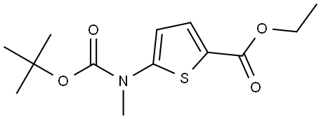 2-Thiophenecarboxylic acid, 5-[[(1,1-dimethylethoxy)carbonyl]methylamino]-, ethyl ester Structure