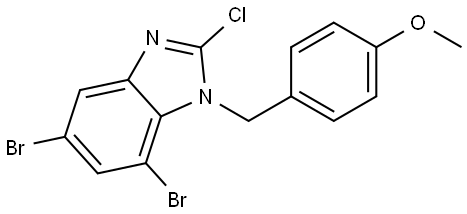 5,7-Dibromo-2-chloro-1-(4-methoxybenzyl)-1H-benzo[d]imidazole Structure