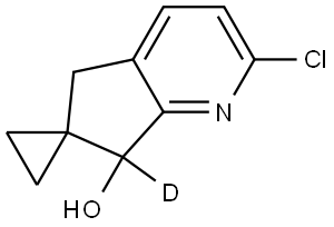 2-Chloro-5,7-dihydrospiro[cyclopenta[b]pyridine-6,1'-cyclopropan]-7-ol-d1 Structure