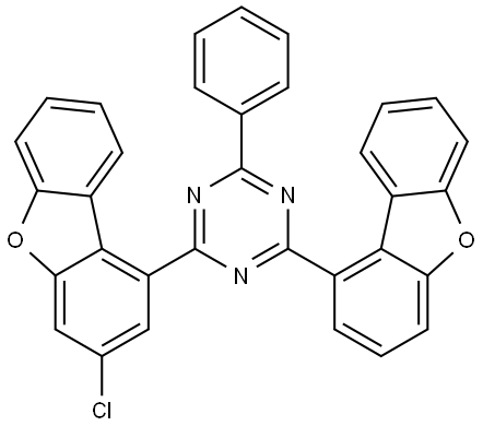 1,3,5-Triazine, 2-(3-chloro-1-dibenzofuranyl)-4-(1-dibenzofuranyl)-6-phenyl- Structure