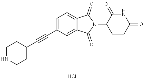 2-(2,6-dioxopiperidin-3-yl)-5-(piperidin-4-ylethynyl)isoindoline-1,3-dione hydrochloride Structure