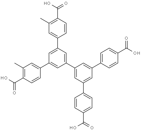 5'-(4-Carboxy-3-methylphenyl)-5''-(4-carboxyphenyl)-3-methyl-[1,1':3',1'':3'',1'''-quaterphenyl]-4,4'''-dicarboxylic acid Structure