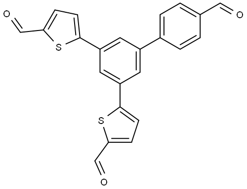 5,5'-(4'-Formyl-[1,1'-biphenyl]-3,5-diyl)bis(thiophene-2-carbaldehyde) Structure