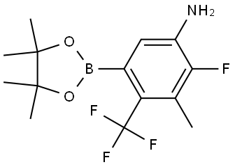 2-fluoro-3-methyl-5-(4,4,5,5-tetramethyl-1,3,2-dioxaborolan-2-yl)-4-(trifluoromethyl)aniline Structure