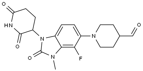 1-[1-(2,6-dioxo-3-piperidyl)-4-fluoro-3-methyl-2-oxo-benzimidazol-5-yl]piperidine-4-carbaldehyde Structure