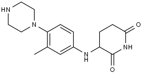 3-(3-methyl-4-piperazin-1-yl-anilino)piperidine-2,6-dione Structure