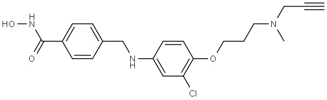 Benzamide, 4-[[[3-chloro-4-[3-(methyl-2-propyn-1-ylamino)propoxy]phenyl]amino]methyl]-N-hydroxy- Structure