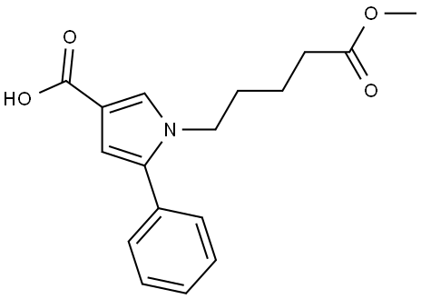 1-(5-methoxy-5-oxopentyl)-5-phenyl-1H-pyrrole-3-carboxylic acid Structure