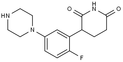 3-(2-fluoro-5-piperazin-1-yl-phenyl)piperidine-2,6-dione Structure