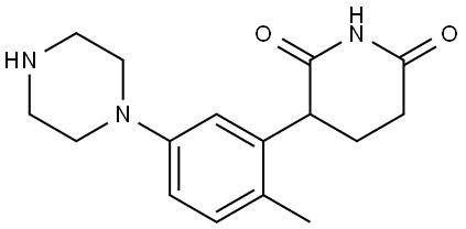 3-(2-methyl-5-piperazin-1-yl-phenyl)piperidine-2,6-dione Structure