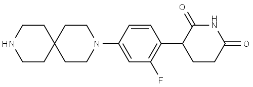 3-[4-(3,9-diazaspiro[5.5]undecan-3-yl)-2-fluoro-phenyl]piperidine-2,6-dione Structure