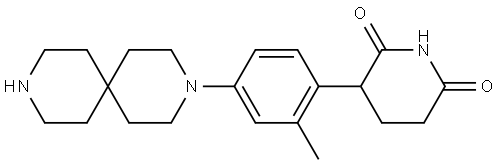 3-[4-(3,9-diazaspiro[5.5]undecan-3-yl)-2-methyl-phenyl]piperidine-2,6-dione Structure