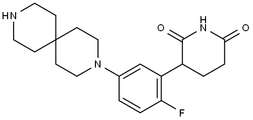 3-[5-(3,9-diazaspiro[5.5]undecan-3-yl)-2-fluoro-phenyl]piperidine-2,6-dione Structure