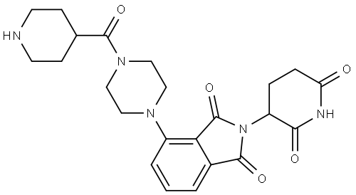 2-(2.6-dioxopiperidin-3-yl)-4-(4-(piperidine-4-carbonyl)piperazin-1-yl)isoindoline-1,3-dione Structure