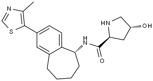 (2S,4R)-4-Hydroxy-N-[(R)-2-(4-methyl-5-thiazolyl)-6,7,8,9-tetrahydro-5H-benzo[7]annulen-5-yl]pyrrolidine-2-carboxamide Structure