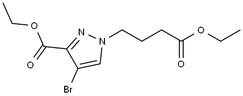 Ethyl 4-Bromo-1-(4-ethoxy-4-oxobutyl)-1H-pyrazole-3-carboxylate Structure