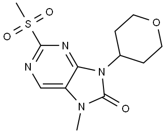 8H-Purin-8-one, 7,9-dihydro-7-methyl-2-(methylsulfonyl)-9-(tetrahydro-2H-pyran-4-yl)- Structure