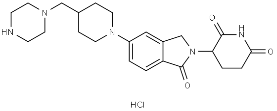 3-[1-oxo-5-[4-(piperazin-1-ylmethyl)-1-piperidyl]isoindolin-2-yl]piperidine-2,6-dione hydrochloride 구조식 이미지