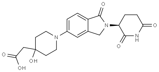 2-[1-[2-[(3S)-2,6-dioxo-3-piperidyl]-1-oxo-isoindolin-5-yl]-4-hydroxy-4-piperidyl]acetic acid Structure