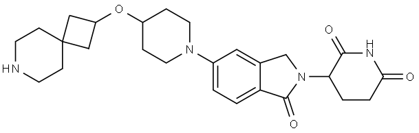 3-(5-(4-((7-azaspiro[3.5]nonan-2-yl)oxy)piperidin-1-yl)-1-oxoisoindolin-2-yl)piperidine-2,6-dione Structure