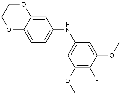 1,4-Benzodioxin-6-amine, N-(4-fluoro-3,5-dimethoxyphenyl)-2,3-dihydro- Structure