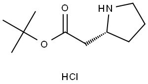 2-Pyrrolidineacetic acid, 1,1-dimethylethyl ester, hydrochloride (1:1), (2R)- Structure