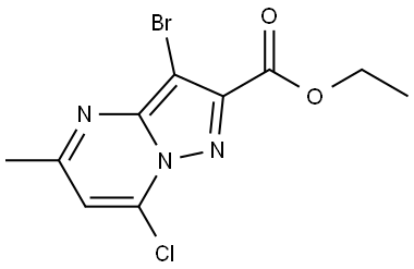 ethyl 3-bromo-7-chloro-5-methylpyrazolo[1,5-a]pyrimidine-2-carboxylate Structure