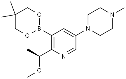 Piperazine, 1-[5-(5,5-dimethyl-1,3,2-dioxaborinan-2-yl)-6-[(1S)-1-methoxyethyl]-3-pyridinyl]-4-methyl- Structure