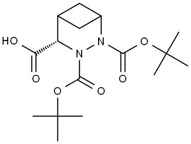 2,3-Diazabicyclo[3.1.1]heptane-2,3,4-tricarboxylic acid, 2,3-bis(1,1-dimethylethyl) ester, (4S)- Structure