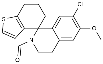 7'-chloro-6'-methoxy-3',4',6,7-tetrahydro-2'H,5H-spiro[benzo[b]thiophene-4,1'-isoquinoline]-2'-carbaldehyde Structure