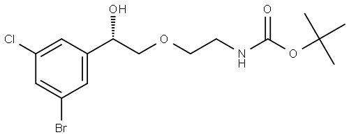 tert-butyl (S)-(2-(2-(3-bromo-5-chlorophenyl)-2-hydroxyethoxy)ethyl)carbamate Structure