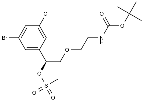 (S)-1-(3-bromo-5-chlorophenyl)-2-(2-((tert-butoxycarbonyl)amino)ethoxy)ethyl methanesulfonate Structure